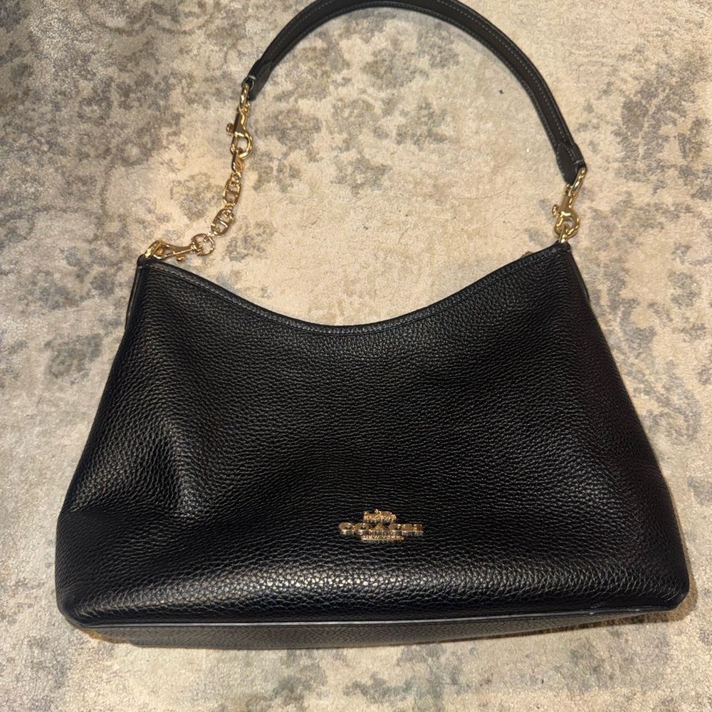 Coach Laurel Black Pebbled Leather Shoulder Bag
